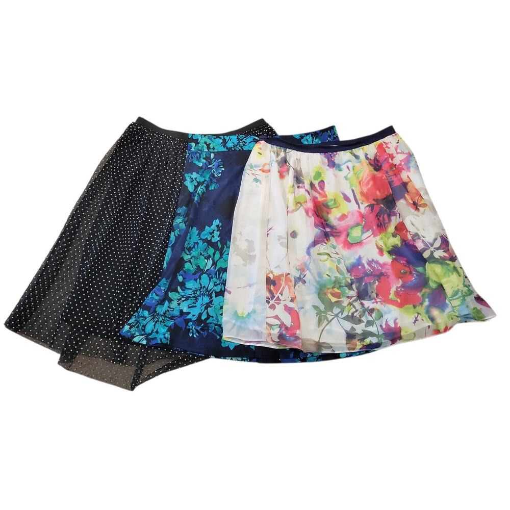 Bundle 3 Women’s Midi Skirts L Floral Cottagecore Spring Summer Lot